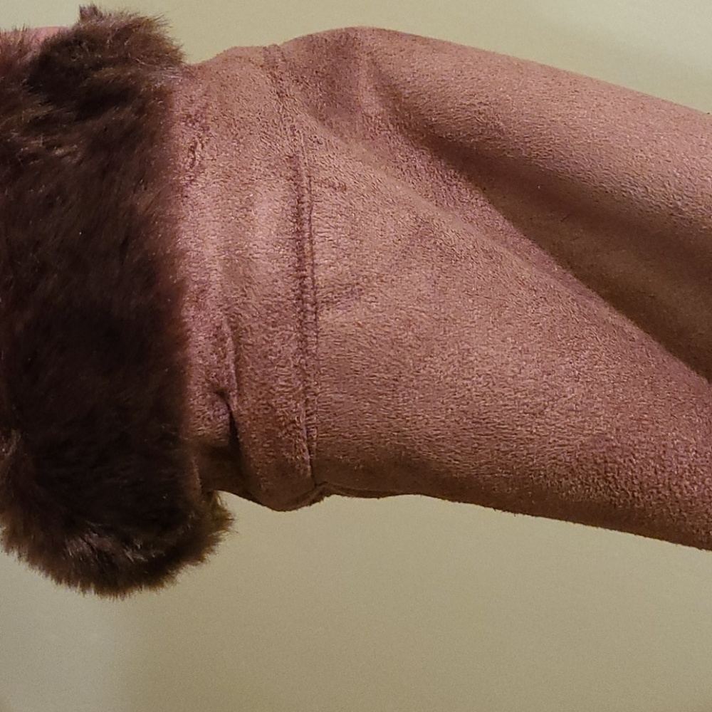 Faux Fur Leather Sheepskin Coat Jacket Two Tone Cato - Picture 5 of 10